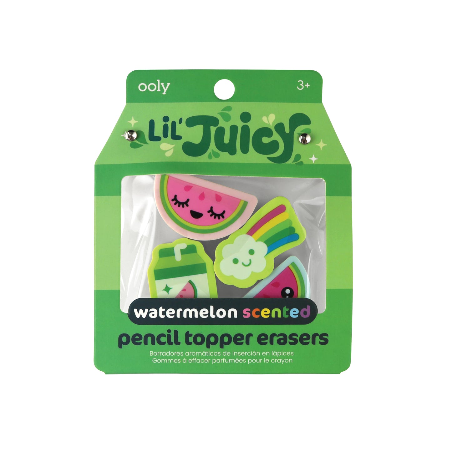 Ooly - Geurende potloodtoppers en gommen - Watermelon