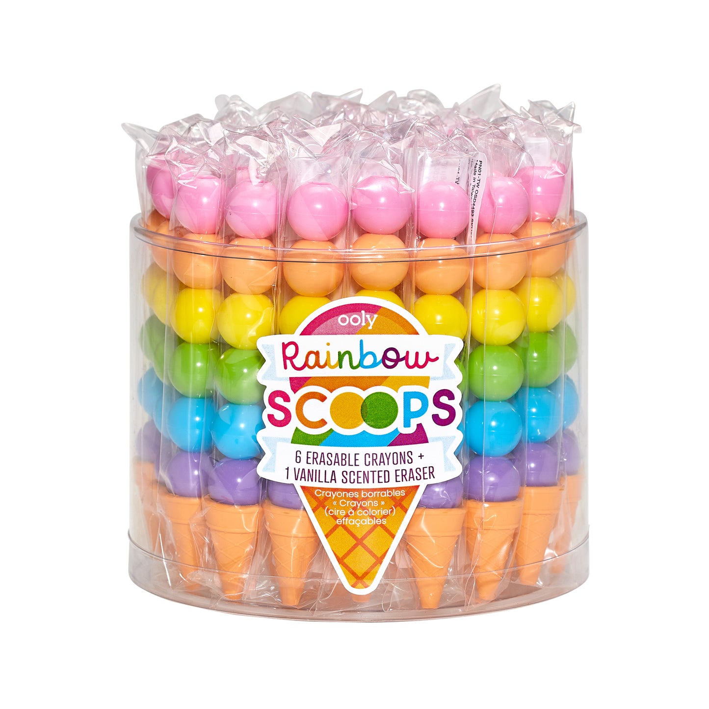Ooly - Rainbow Scoops Stacking Erasable Crayons + Scented Eraser