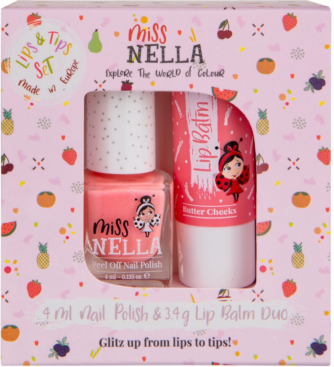 Miss Nella - Duopack Nagellak MN34 + Lippenbalsem Butter Cheeks