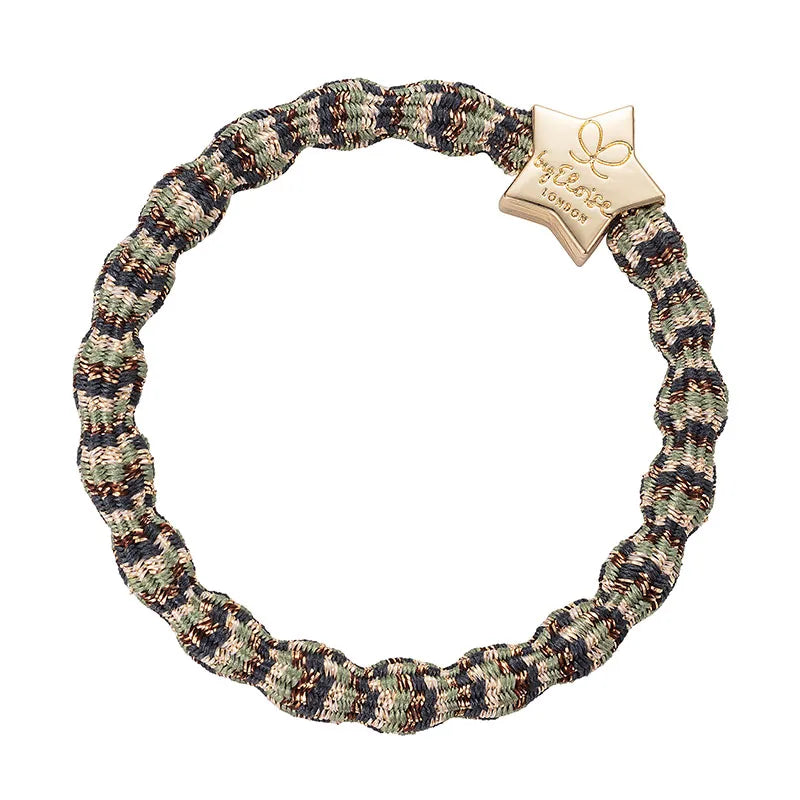 ByEloise Haarelastiek/ Armband - Metallic Gold Star Forest
