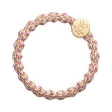 ByEloise Haarelastiek/ Armband - Metallic Gold Circle Blossom