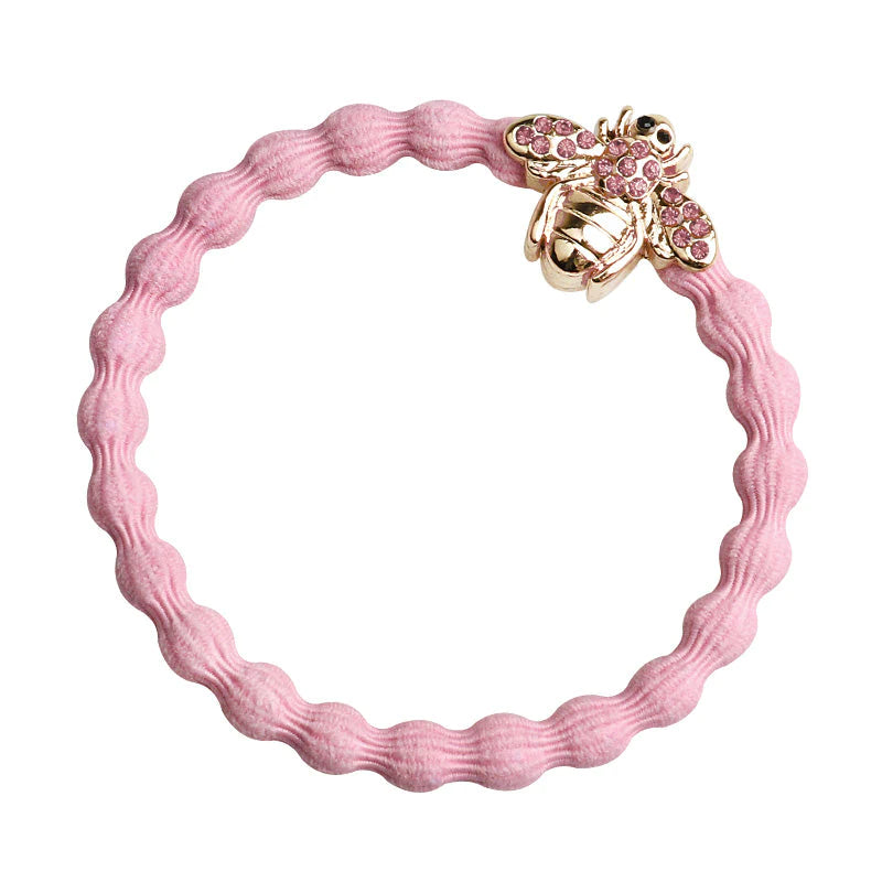 ByEloise Haarelastiek/ Armband - Bling bee ballet pink