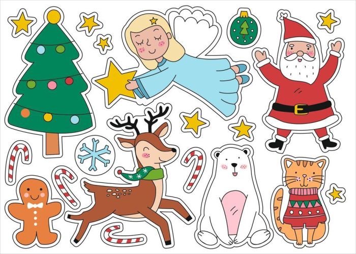 Kerststickers glow in the dark