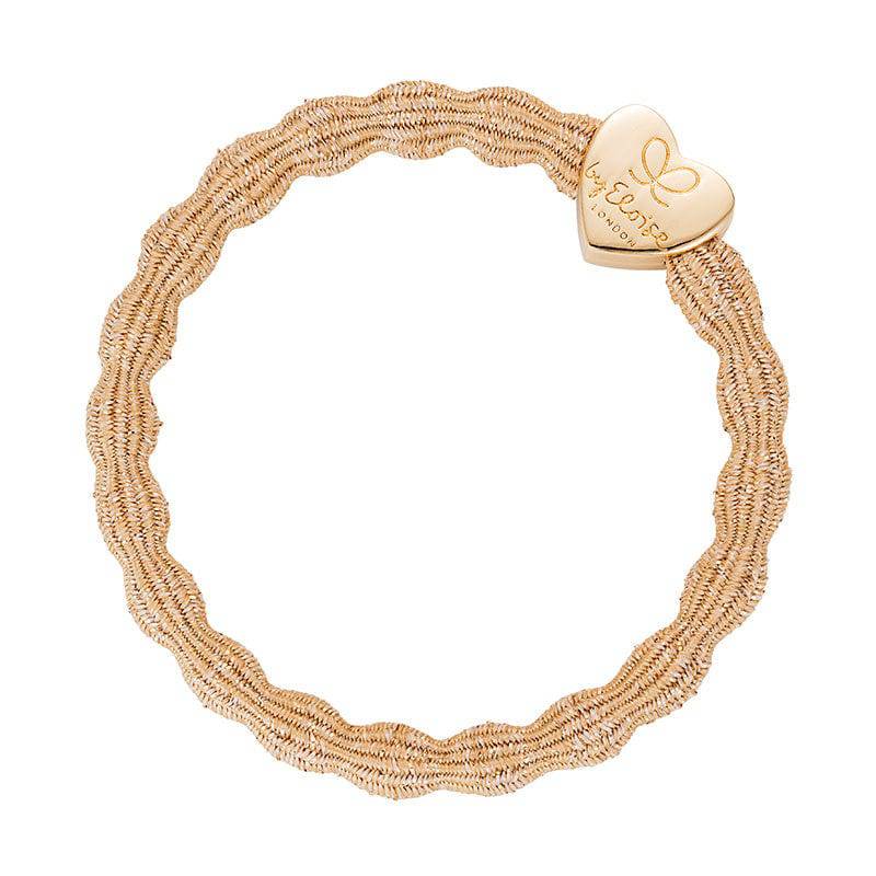 ByEloise Haarelastiek/ Armband - Metallic Gold heart gold