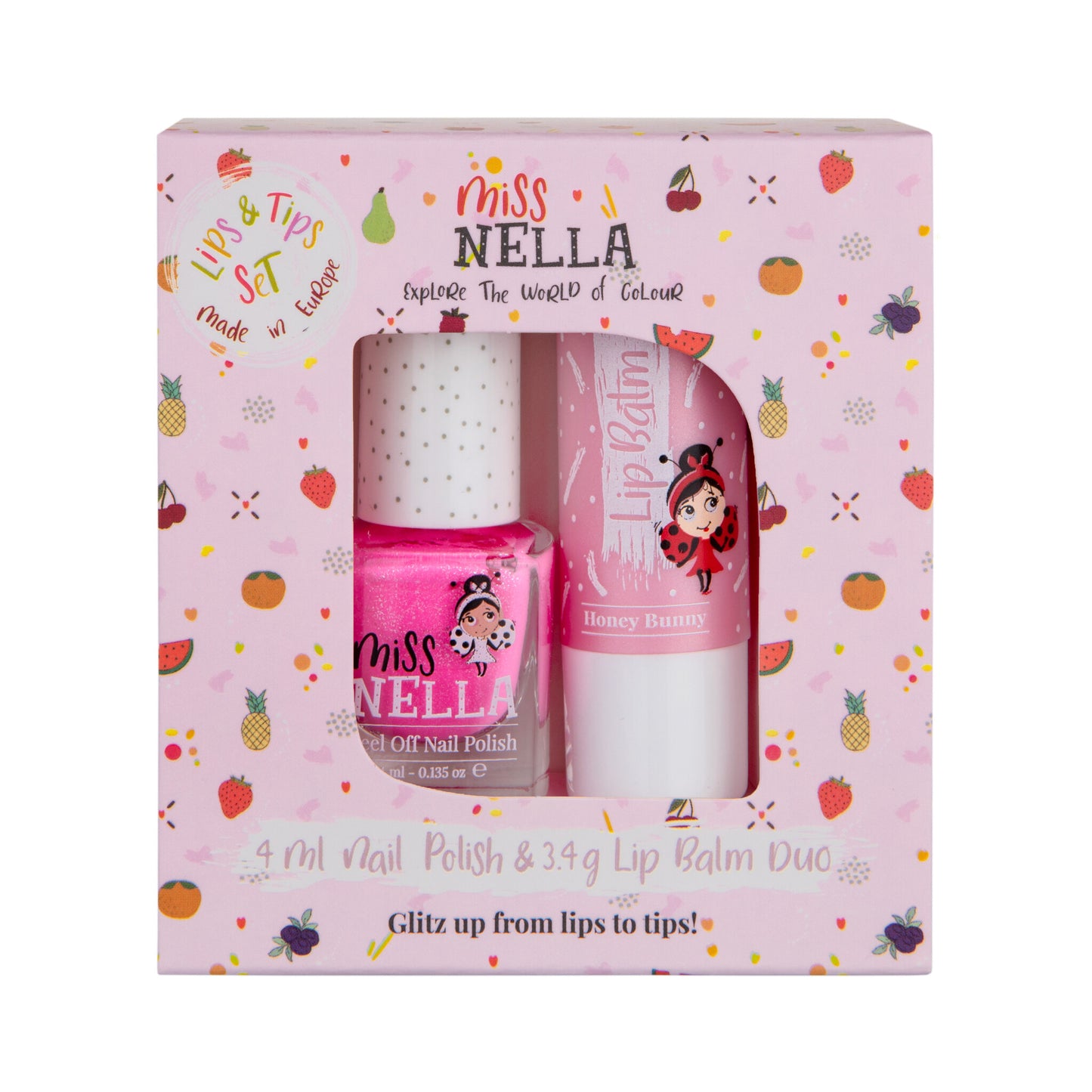 Miss Nella - Duopack Nagellak MN33 + Lippenbalsem Honey Bunny