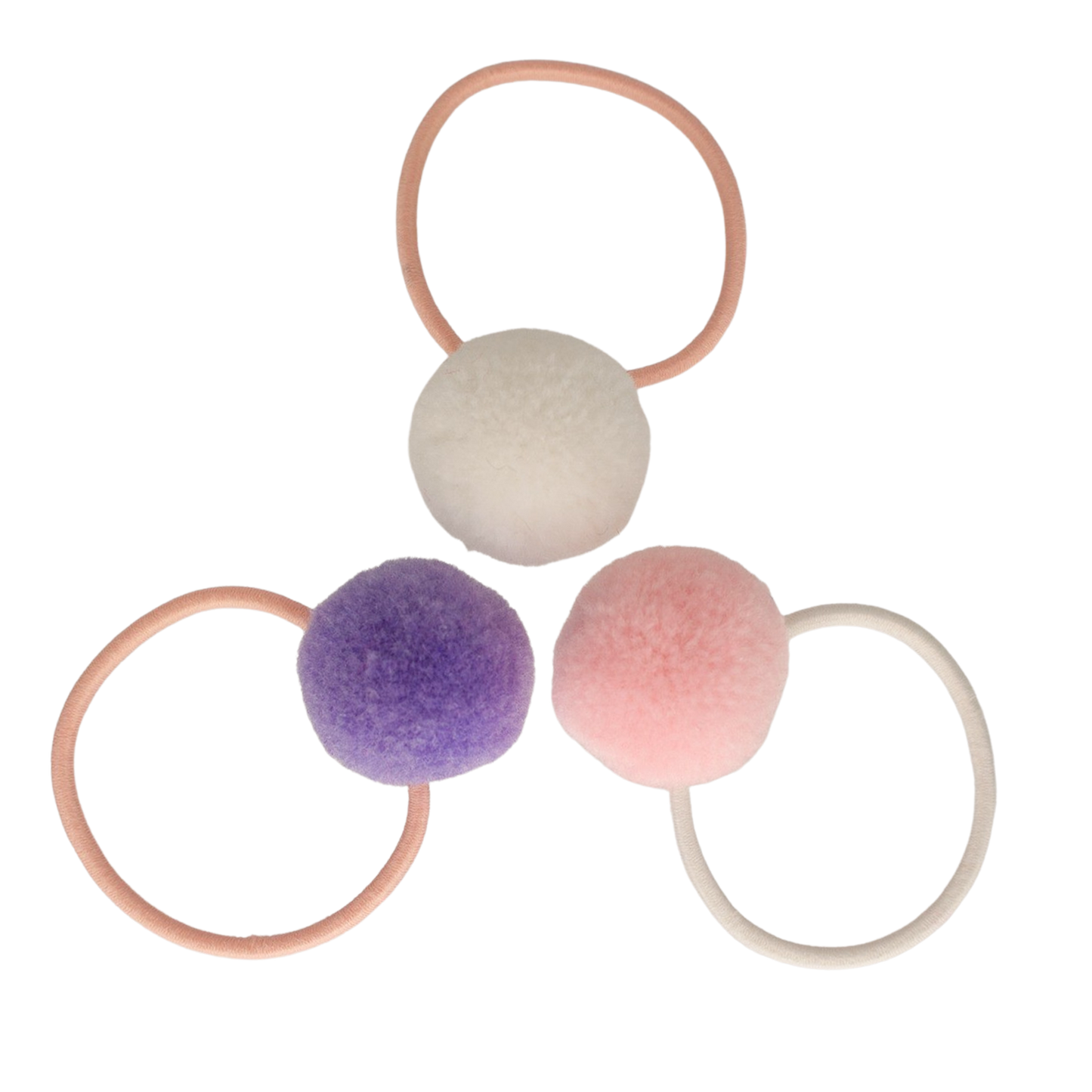Your little miss - Haarelastiekjes met pompoms (baby)