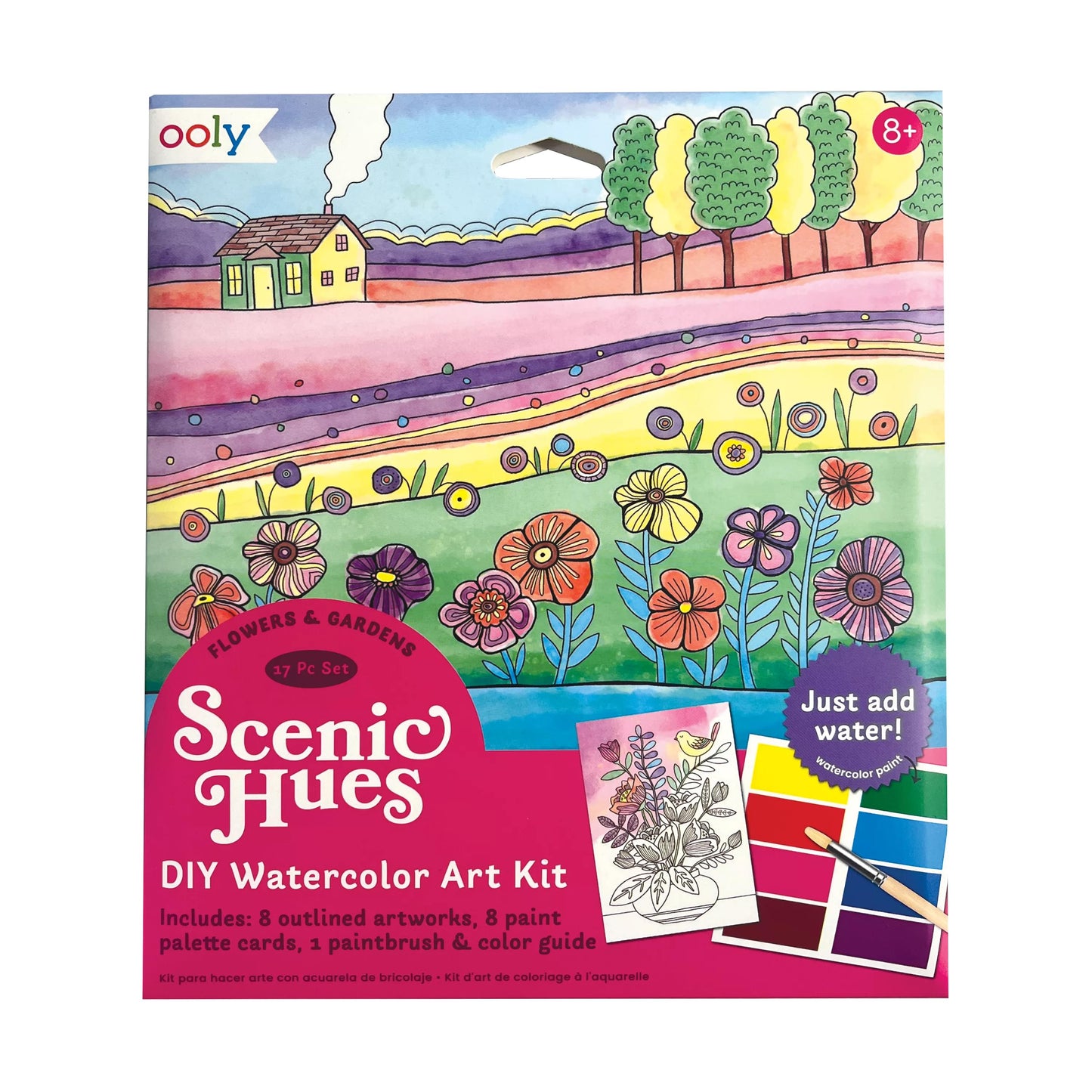 Ooly - D.I.Y. Watercolor Art Kit - Flowers & Gardens