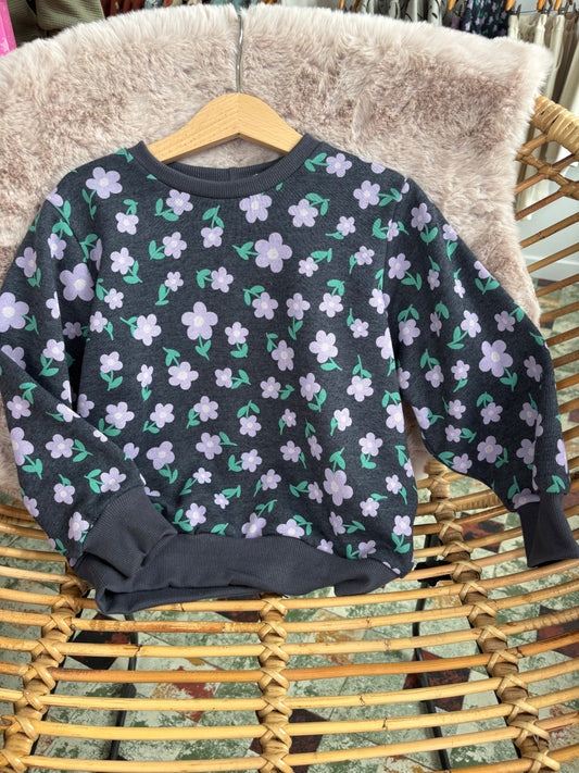 Sweater bloem lila donker