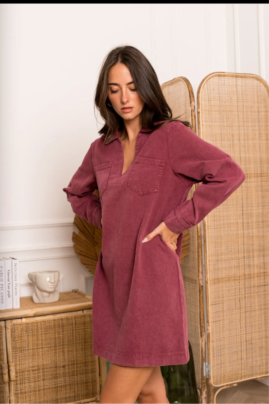 Jeanskleed bordeaux