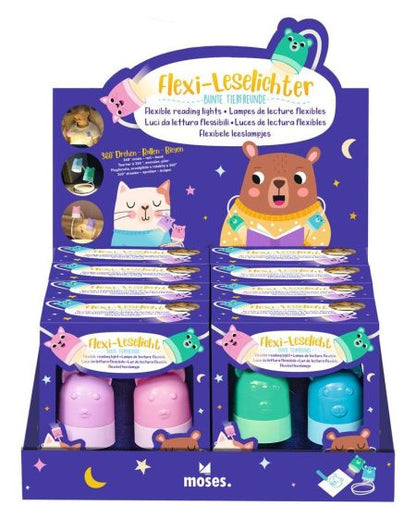 Flexibel kinder leeslampje dieren 2 assorti