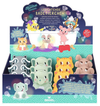 Kleine knuffelhelden lichtgevende baddieren 4 assorti
