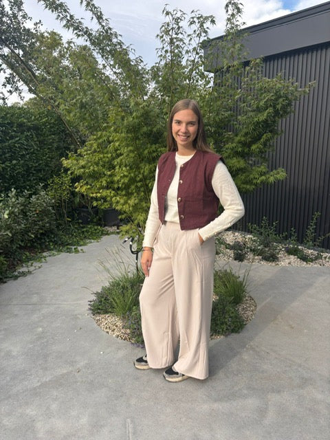 Bordeaux Gilet met knopen