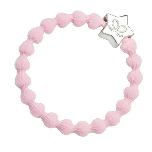 ByEloise Haarelastiek/ Armband - Silver Star soft pink