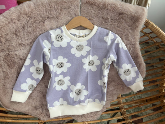 Sweater bloem lila