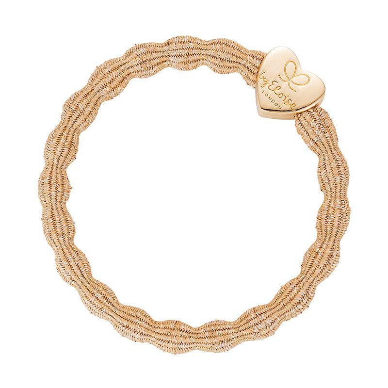 ByEloise Haarelastiek/ Armband -  Metallic Gold heart gold