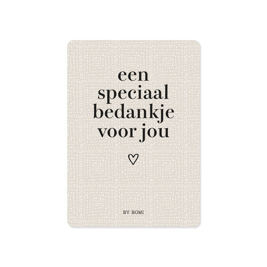 By Romi Wenskaart - Een speciaal bedankje