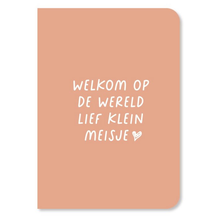 Dubbele kaart met envelop | Welkom lief klein meisje