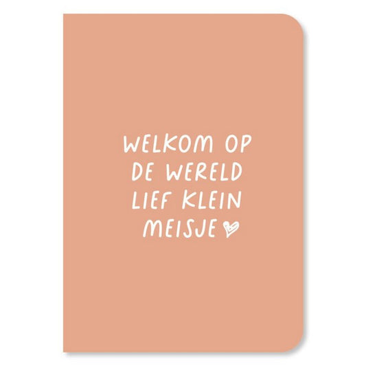 Dubbele kaart met envelop | Welkom lief klein meisje