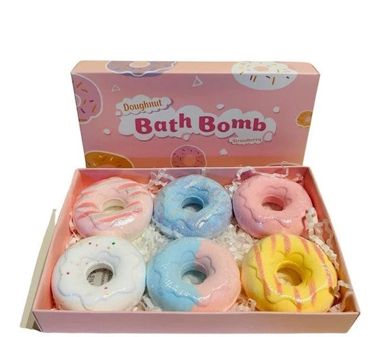 Donut bath bomb bruisbal in gift box