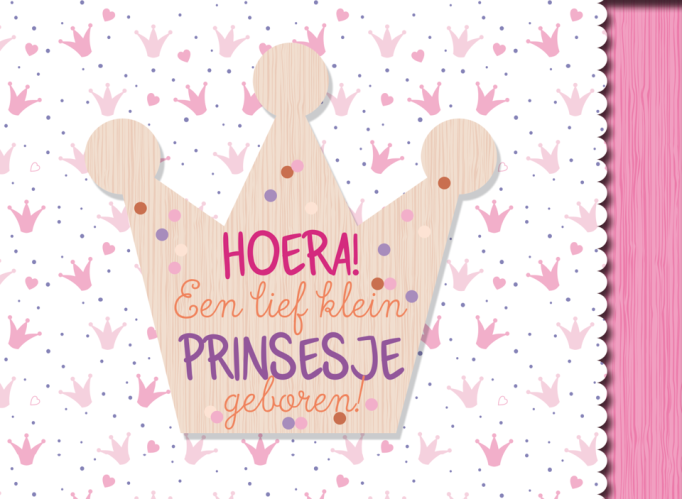 Photomail kaart Hoera een prinsesje geboren